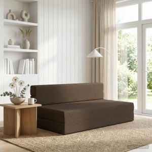 vidaXL Vouwbare Bankbed Taupe 152 x 86,5 x 60 cm Stof