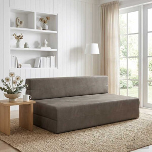 vidaXL Vouwbare Bankbed Lichtgrijs 152 x 86,5 x 60 cm Stof