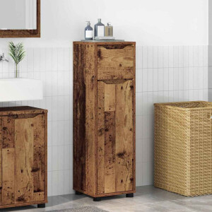 vidaXL Badkamer Kast met lade Oud Hout 30,5 x 30 x 101 cm Bewerkt hout