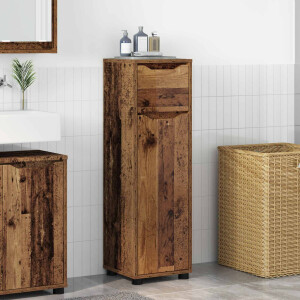 vidaXL Badkamer Kast met lade Oud Hout 30,5 x 30 x 101 cm Bewerkt hout