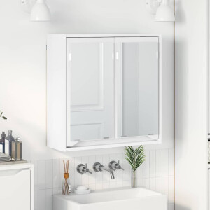 vidaXL Badkamer spiegelkast met plank Wit 60 x 20 x 60 cm Bewerkt hout