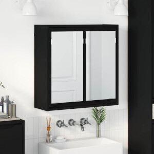 vidaXL Badkamer spiegelkast Zwart 60 x 20 x 60 cm Bewerkt hout