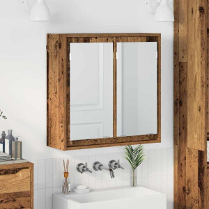 vidaXL Badkamer spiegelkast Oud Hout 60 x 20 x 60 cm Bewerkt hout