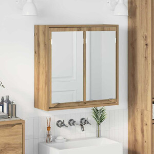 vidaXL Badkamer spiegelkast Artisan Eiken 60 x 20 x 60 cm Bewerkt hout