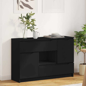 vidaXL Dressoir met lade Zwart 100 x 30 x 65,6 Bewerkt hout