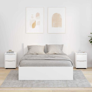 vidaXL Nachtkastjes met lade 2 pcs Wit 30,5 x 30 x 43 cm Bewerkt hout