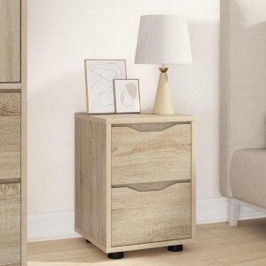 vidaXL Nachtkastje Sonoma Eiken 30,5 x 30 x 43 cm Bewerkt hout