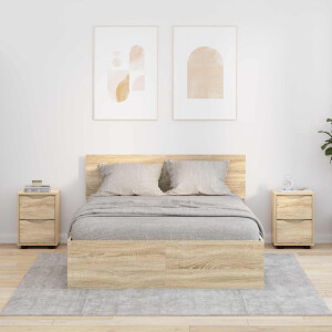 vidaXL Nachtkastjes 2 pcs Sonoma Eiken 30,5 x 30 x 43 cm Bewerkt hout
