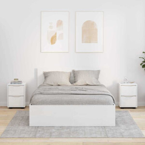 vidaXL Nachtkastjes 2 pcs Hoogglans wit 30,5 x 30 x 43 cm Bewerkt hout