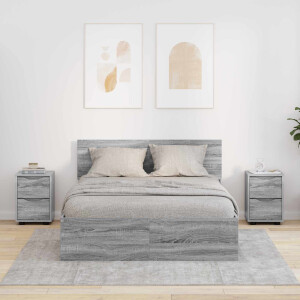 vidaXL Nachtkastjes 2 pcs Grijs Sonoma 30,5 x 30 x 43 cm Bewerkt hout