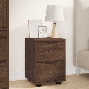 vidaXL Nachtkastje met lade Bruin Eiken 30,5 x 30 x 43 cm Bewerkt hout