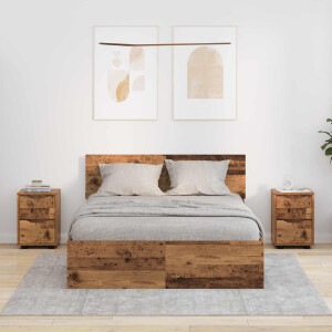 vidaXL Nachtkastjes 2 pcs Oud Hout 30,5 x 30 x 43 cm Bewerkt hout