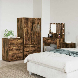 vidaXL Opbergkast Gerookt eiken 60 x 48 x 81 cm Bewerkt hout