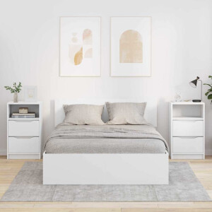 vidaXL Nachtkastjes met lade 2 pcs Wit 40 x 30 x 467 cm Bewerkt hout