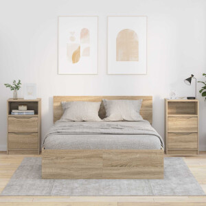 vidaXL Nachtkastjes 2 pcs Sonoma Eiken 40 x 30 x 467 cm Bewerkt hout