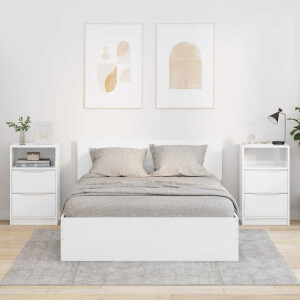vidaXL Nachtkastjes 2 pcs Hoogglans wit 40 x 30 x 467 cm Bewerkt hout