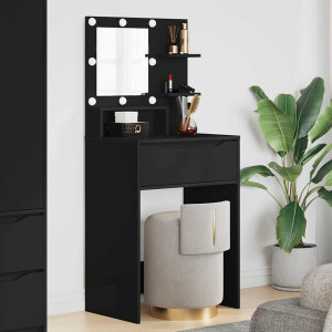 vidaXL Slaapkamer Kaptafels Zwart 80 x 39,6 x 135 cm Bewerkt hout