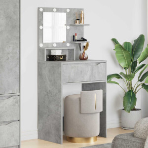 vidaXL Slaapkamer Kaptafels met lade Beton Grijs 80 x 39,6 x 135 cm