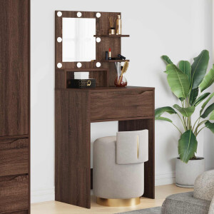 vidaXL Slaapkamer Kaptafels met lade Bruin Eiken 80 x 39,6 x 135 cm