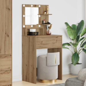 vidaXL Slaapkamer Kaptafels met lade Artisan Eiken 80 x 39,6 x 135 cm