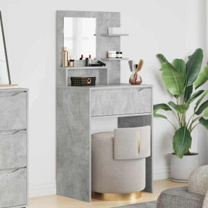 vidaXL Slaapkamer Kaptafels met lade Beton Grijs 80 x 39,6 x 135 cm