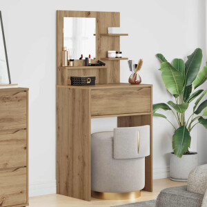 vidaXL Slaapkamer Kaptafels met lade Artisan Eiken 80 x 39,6 x 135 cm