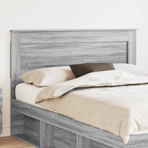 vidaXL Hoofdbord met hoofdeinde Grijs Sonoma 140 cm Bewerkt hout