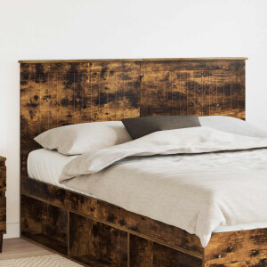 vidaXL Hoofdbord met hoofdeinde Gerookt eiken 150 cm Bewerkt hout