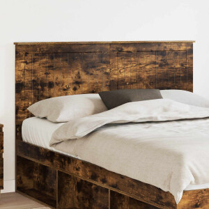 vidaXL Hoofdbord met hoofdeinde Gerookt eiken 140 cm Bewerkt hout