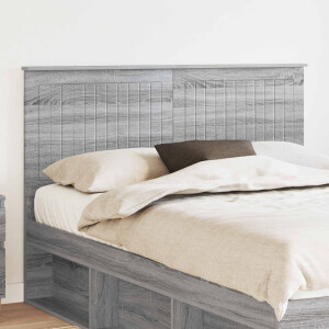 vidaXL Hoofdbord met hoofdeinde Grijs Sonoma 140 cm Bewerkt hout