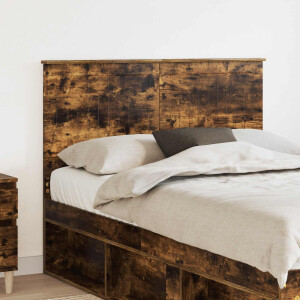 vidaXL Hoofdbord met hoofdeinde Gerookt eiken 135 cm Bewerkt hout