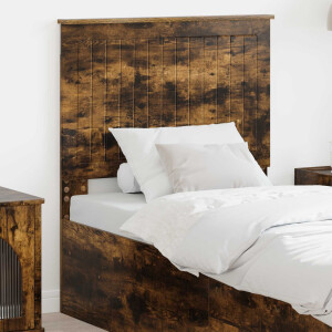 vidaXL Hoofdbord met hoofdeinde Gerookt eiken 80 cm Bewerkt hout