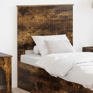 vidaXL Hoofdbord met hoofdeinde Gerookt eiken 75 cm Bewerkt hout