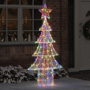 vidaXL Kerstboom met 240 LED Multikleur 180 cm Acryl