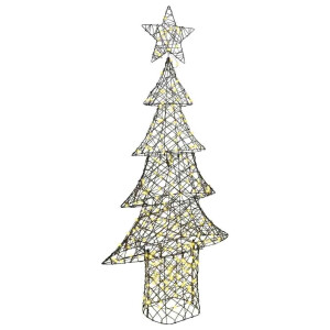 vidaXL Kerstboom met 240 LED Warmwit 180 cm Rattan