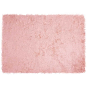 vidaXL Nepleer Schapenvacht Tapijt Roze 140 x 200 cm Polyester