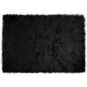 vidaXL Tapijt van imitatie TAFALLA Zwart 140 x 200 cm Polyester