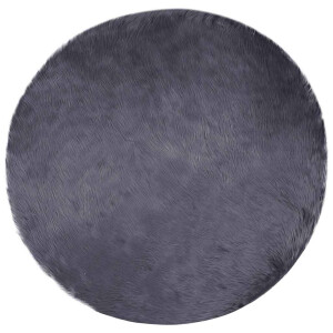 vidaXL Tapijt van imitatie TAFALLA Antracietkleurig Ø 120 cm Polyester