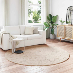 vidaXL Nep Konijnenbont Tapijt Olite Taupe Ø 200 cm Polyester