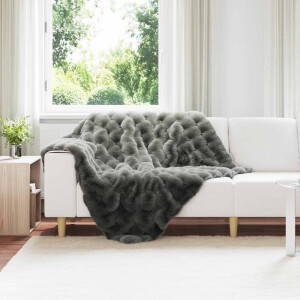 vidaXL Antislip deken van imitatie konijnenbont Olite 4 pcs Polyester
