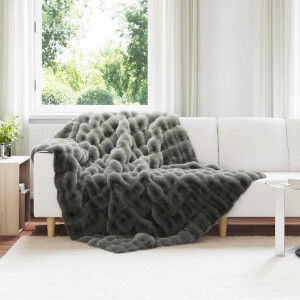 vidaXL Antislip deken van imitatie konijnenbont Olite 4 pcs Polyester