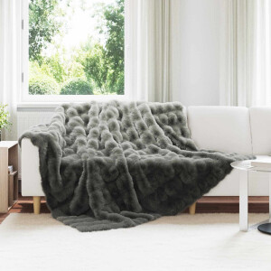 vidaXL Antislip deken van imitatie konijnenbont Olite 4 pcs Polyester