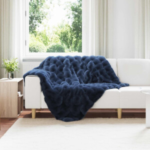 vidaXL Antislip deken van imitatie konijnenbont Olite 4 pcs Polyester
