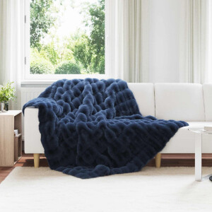 vidaXL Antislip deken van imitatie konijnenbont Olite 4 pcs Polyester