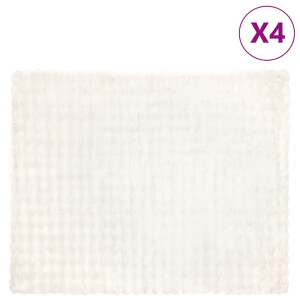 vidaXL Neppels Konijnenbont Deken 4 pcs Wit 130 x 150 cm Polyester