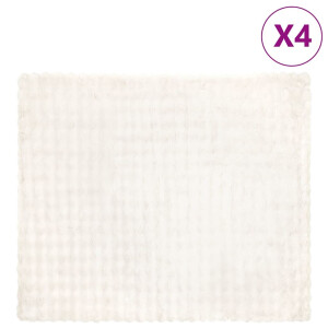 vidaXL Neppels Konijnenbont Deken 4 pcs Wit 240 x 270 cm Polyester