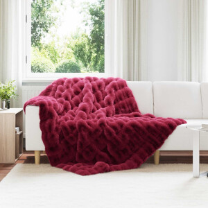 vidaXL Antislip deken van imitatie konijnenbont Olite 4 pcs Polyester