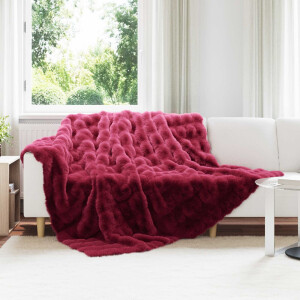 vidaXL Antislip deken van imitatie konijnenbont Olite 4 pcs Polyester