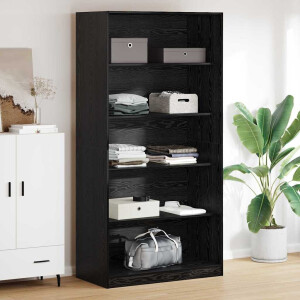 vidaXL Kledingkast Zwart Eiken 100 x 50 x 200 cm Bewerkt hout