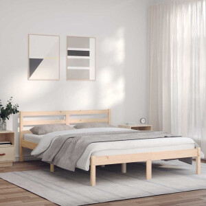 vidaXL Bedframe Naturel 208,5 x 157,5 x 69,5 cm Massief Vurenhout